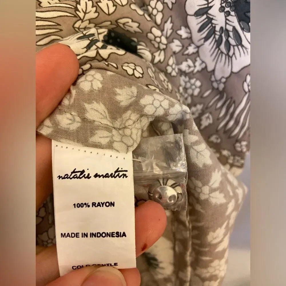 Natalie Martin Lizzy Short Dress Vintage Flowers Silver Size Small - Picture 6 of 7